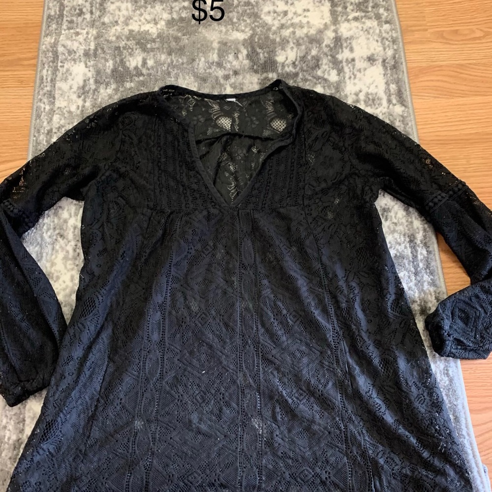2 Black Lace Shirts